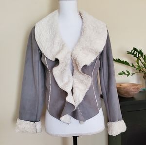 Jou Jou vegan suede faux shearling jacket